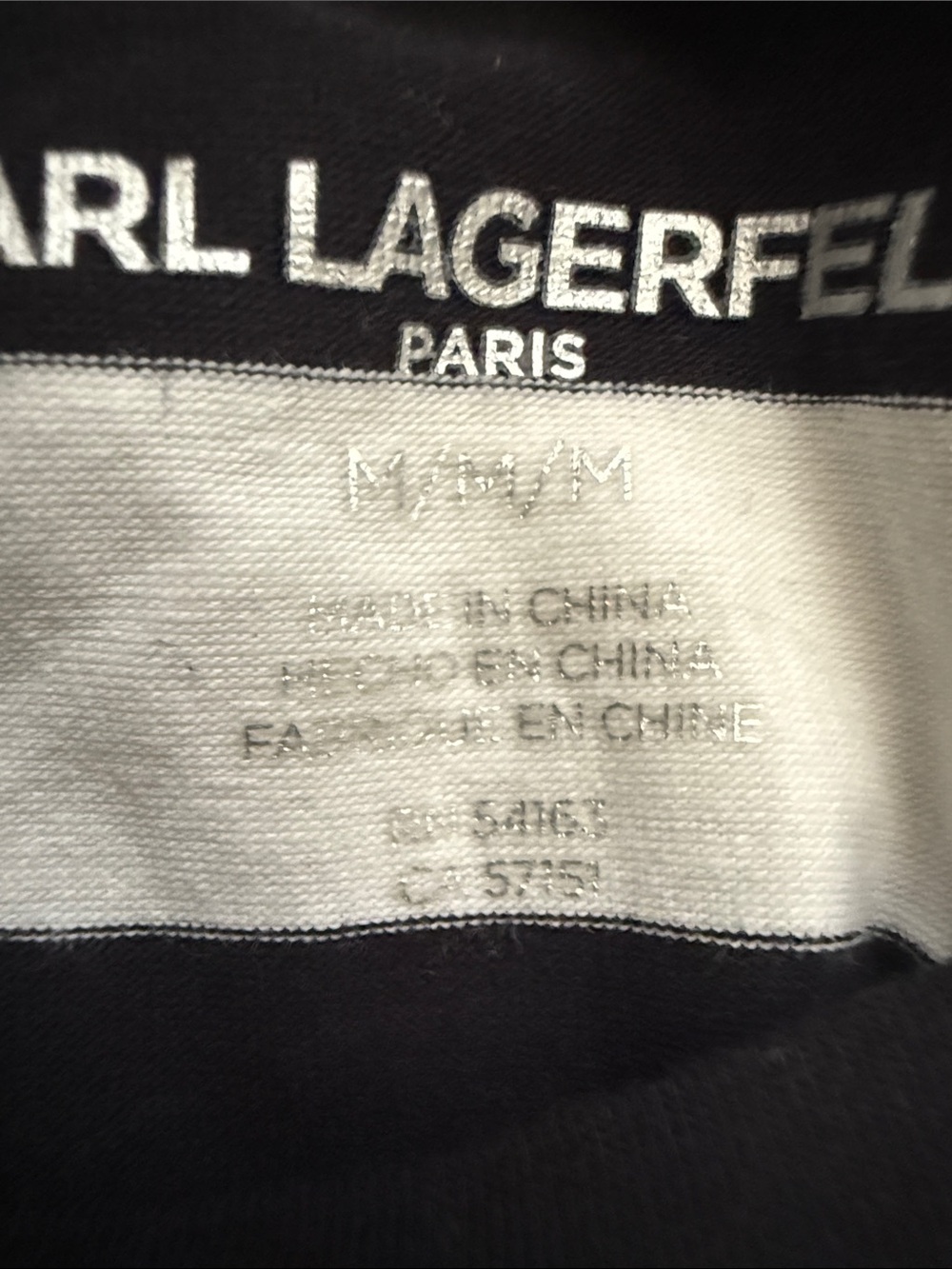 Karl Lagerfeld C’est Moi Black & White Striped Short Sleeve Tee with Red Graphic - Picture 5 of 8